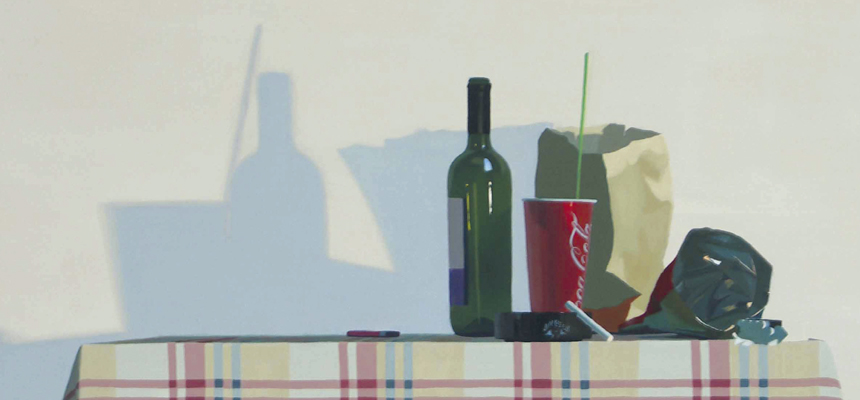 <b>ROLIK Ádám | Csendélet Cola-val (2009) | 56,5×150 cm, olaj, vászon | AMA BOOK I. | részlet</b>