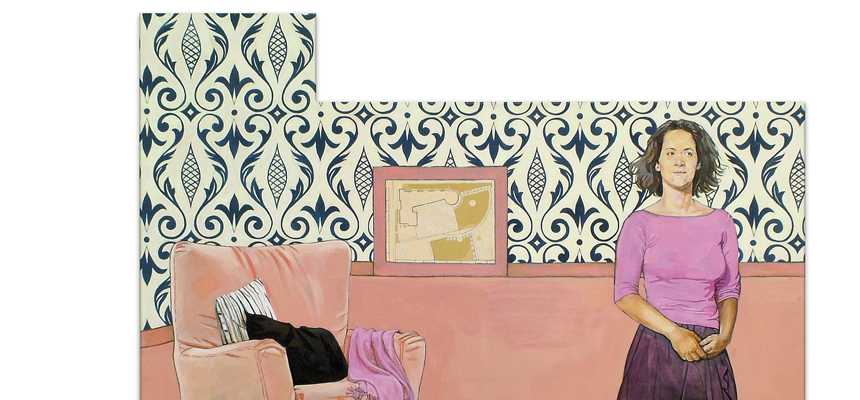 <b>SIPOS Eszter | Zsuzsi kertje (2004) | 150×170 cm, olaj, formázott vászon | AMA BOOK I. | részlet</b>