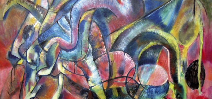<b>BAKOS András | Amorf tanulmány (2004) | 70×100 cm, olaj, vászon | AMA BOOK I. | részlet</b>